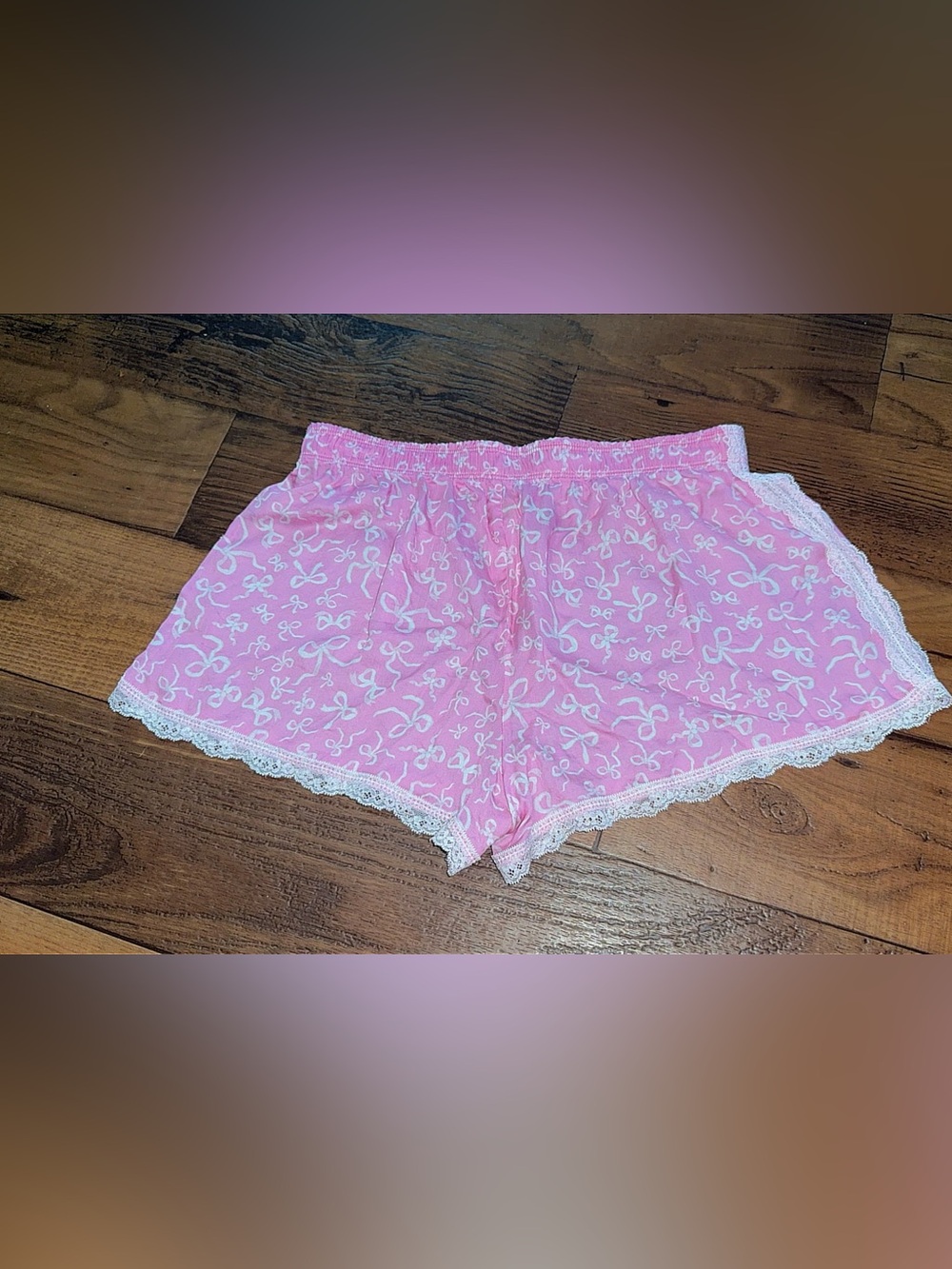 Excellent VS Pink X LoveShackFancy Satin Sleep Shorts w/ Bows Size Small - Picture 11 of 14